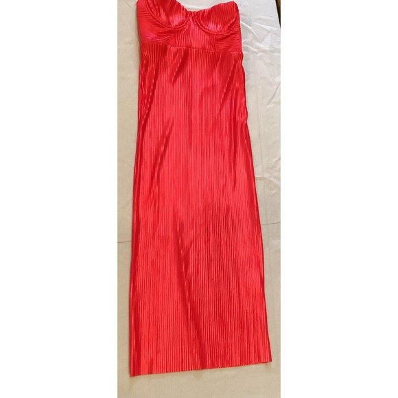 NEW Hello Molly Dress Size Large Red Strapless Long Chase The Blues Wedding - Picture 2 of 16